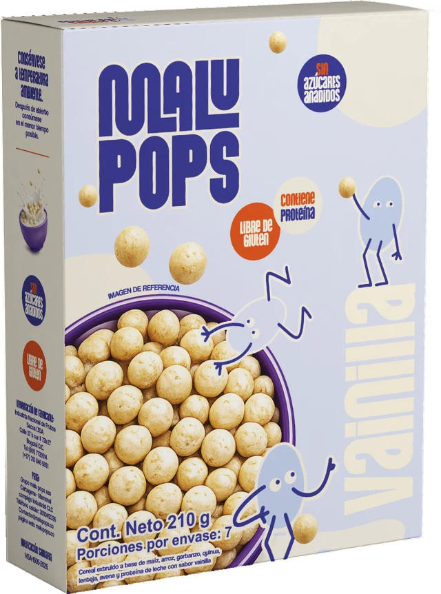 Caja original de Malu Pops sabor vainilla